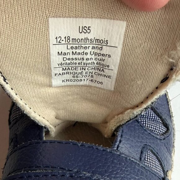 3/$15 | Baby Walking Shoes 12-18M Size 5 Robeez Mixed Blue Leathers and Tan - Picture 11 of 11